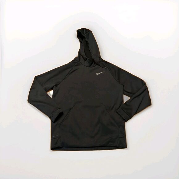 Nike Dri-FIT Hoodie Sweatshirt Mens Medium Black Pockets Workout Gym Active - Picture 1 of 7